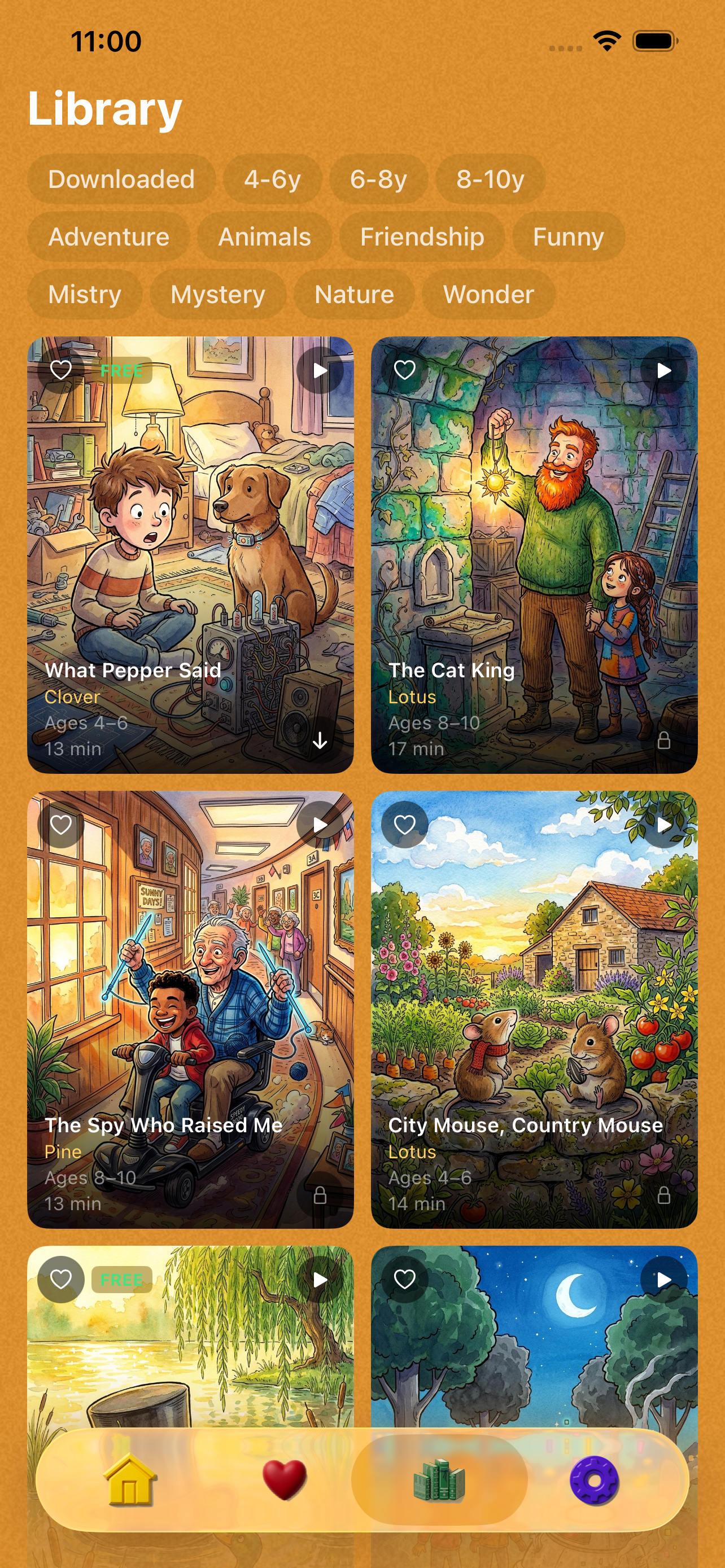 iOS Library screen